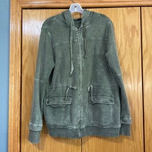 Hunter green women’s large Doe & Rae full zip hoodie